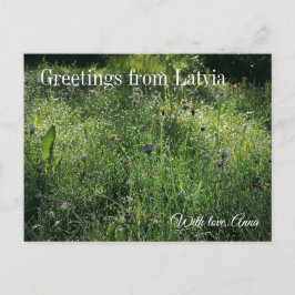 Custom Greetings from Latvia Wildflower Photograph Briefkaart