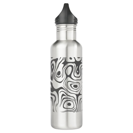Custom Grey Abstract Swirly Pattern Personalised Waterfles (Links)