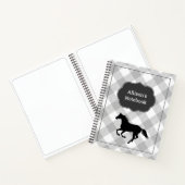 Custom Grey Buffalo Plaid Horse Pony Notitieboek (Binnen)