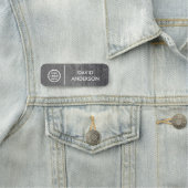 Custom Grey Business Logo Basic Employee Staff Naamplaatje (In situ)