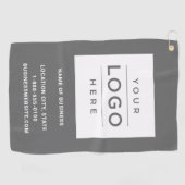 Custom Grey Business Logo Company Branded Golfhanddoek (Horizontaal)