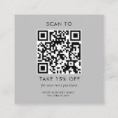 Custom Grey Business Logo QR Code Dank u Kortingskaartje (Achterkant)