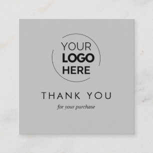 Custom Grey Business Logo QR Code Dank u Kortingskaartje