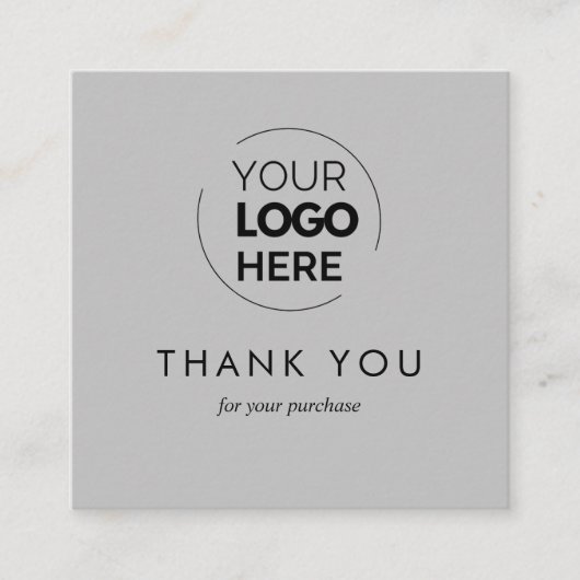 Custom Grey Business Logo QR Code Dank u Kortingskaartje (Voorkant)