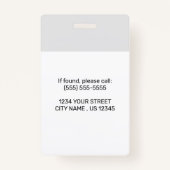 Custom Grey Company Medewerker Foto ID Badge (Achterkant)