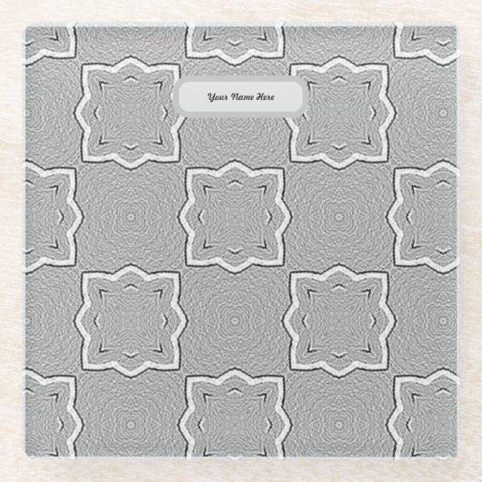 Custom Grey Glazen Onderzetter (Voorkant)