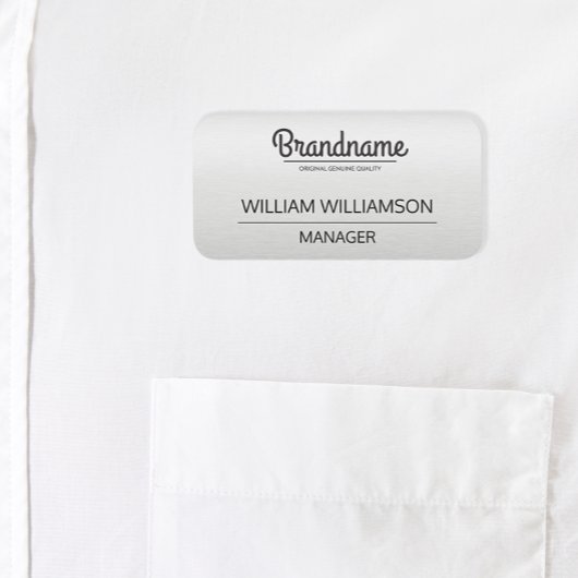 Custom Grey Logo Employee Naamplaatje