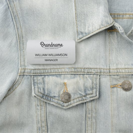 Custom Grey Logo Employee Naamplaatje (In situ)