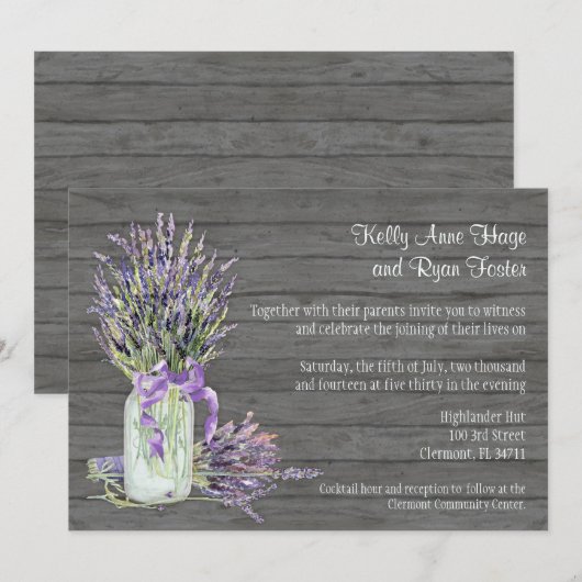 Custom Grey Mason Jar Kaart (Voorkant / Achterkant)