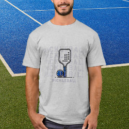 Custom Grey Pickleball Voeg naam toe Graphic T-shi T-shirt