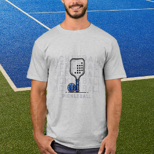 Custom Grey Pickleball Voeg naam toe Graphic T-shi T-shirt