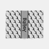 Custom Greyhound Dog Silhouette Fleece Deken (Voorkant (Horizontaal))