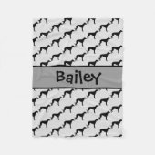 Custom Greyhound Dog Silhouette Fleece Deken (Voorkant)