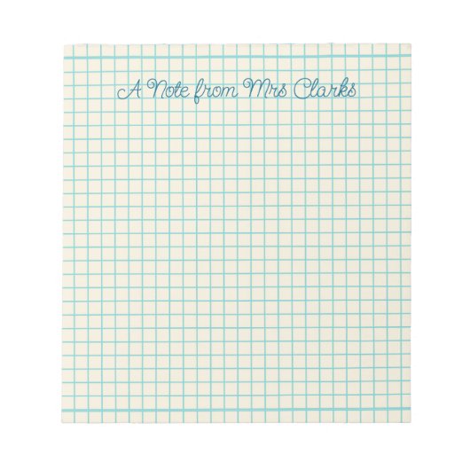 Custom Grid Teacher Notitieblok (Voorkant)