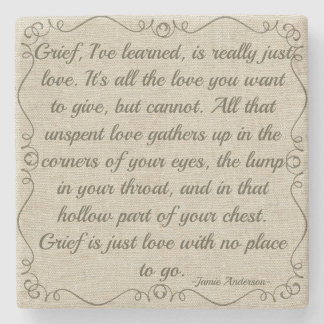 Custom Grief is Love Quote Stenen Onderzetter