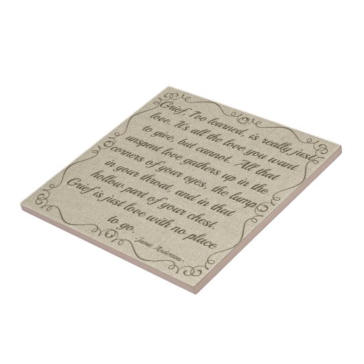 Custom Grief is Love Quote Tegeltje (Zijkant)