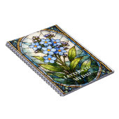 Custom Grief Journal Forget Me Not Stained Glass  Notitieboek (Rechterzijde)