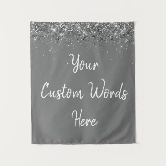 Custom Grijs Achtergrond Verjaardag Fotocabine Gri Wandkleed (Voorkant)