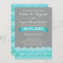 Custom grijs bij Zee nautische bruiloft uitnodigin