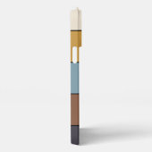 Custom Grijs Blauw Bruin Mosterd Gele Strepen iPhone Hoesje (Rechterkant)