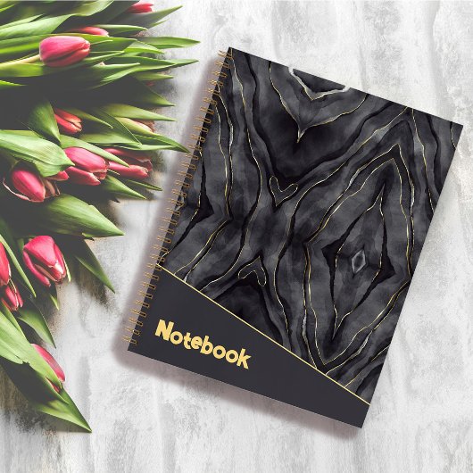Custom grijs-goud marmer Notitieboek