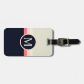 Custom grijs roze perzik zwart kleurenblok bagagelabel (Voorkant horizontaal)