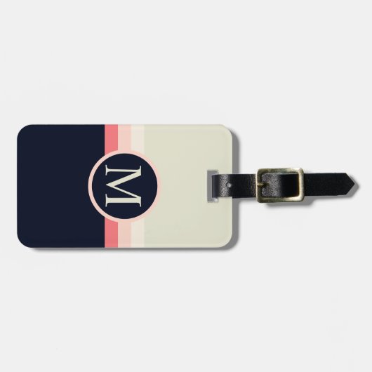 Custom grijs roze perzik zwart kleurenblok bagagelabel (Voorkant horizontaal)