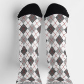 Custom Grijs Zwart Wit Rood Argyle patroon Sokken (Top)