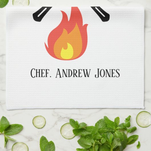 Custom Grill Master Buitengewone grappige geschenk Theedoek (Gevouwen)