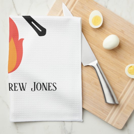 Custom Grill Master Buitengewone grappige geschenk Theedoek (Quarter Fold)