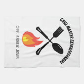 Custom Grill Master Buitengewone grappige geschenk Theedoek (Horizontaal)