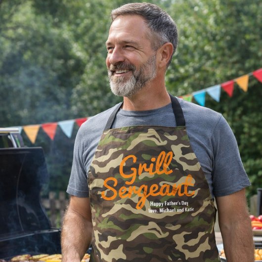 Custom Grill Sergeant Camo Apron Schort