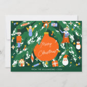 Custom grillige kerst notenkraker feestelijk feestdagenkaart (Voorkant)