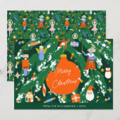 Custom grillige kerst notenkraker feestelijk feestdagenkaart (Voorkant / Achterkant)