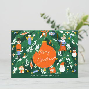 Custom grillige kerst notenkraker feestelijk feestdagenkaart