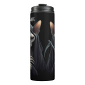 Custom Grim Reaper Sphynx Cat Skeleton Funny Cats Thermosbeker (Voorkant)