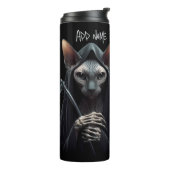 Custom Grim Reaper Sphynx Cat Skeleton Funny Cats Thermosbeker (Gedraaid links)