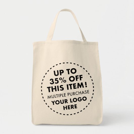 Custom Grocery Shopping 35% OFF Bulk Kopen Korting Tote Bag (Voorkant)