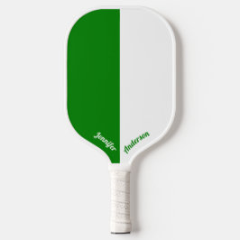 Custom Groen en Wit Pickleball Paddle