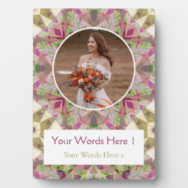 Custom Groen Roze Paarse Sterren bruiloft Jubileum Fotoplaat