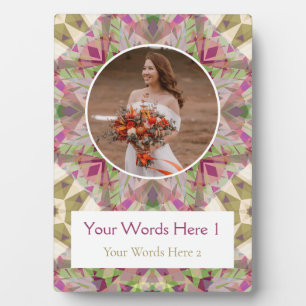 Custom Groen Roze Paarse Sterren bruiloft Jubileum Fotoplaat