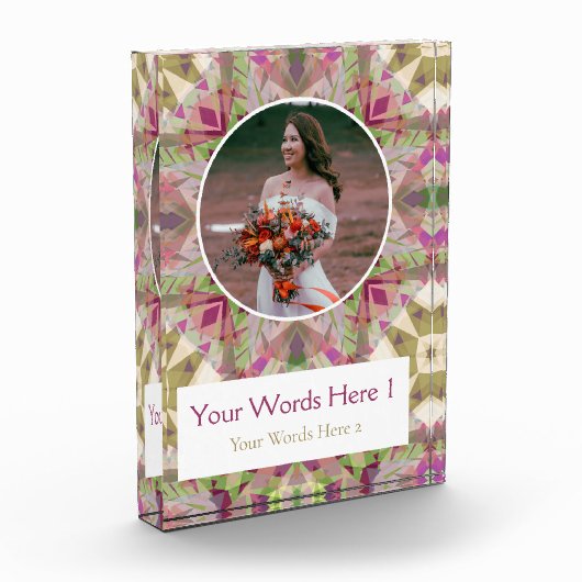 Custom Groen Roze Paarse Sterren Wedding Pas getro Fotoblokken (Links)