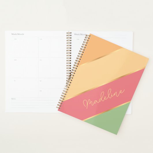 Custom Groene Meloen Rood Sinaasappel Gouden Art S Planner (Display)