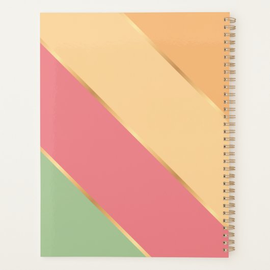 Custom Groene Meloen Rood Sinaasappel Gouden Art S Planner (Achterkant)