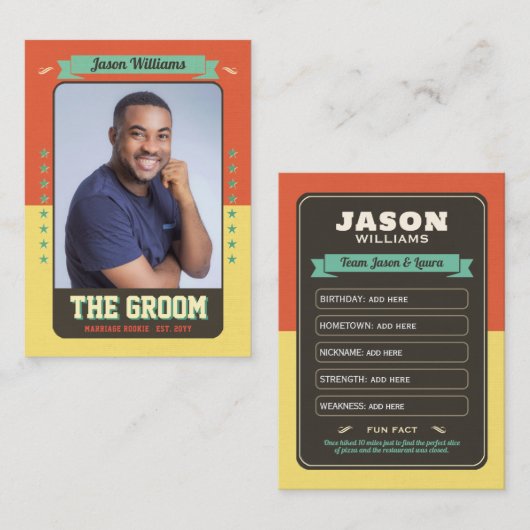 Custom Groom Trading Cars, Leuke Huwelijksgunst Gr Contactkaartje (Voorkant / Achterkant)