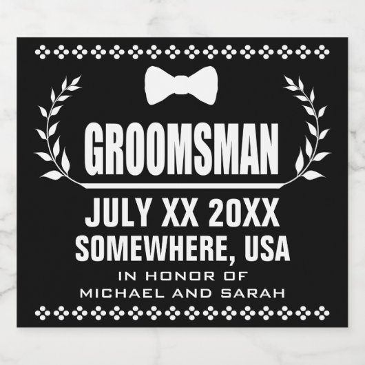 Custom Groomsman Bier Etiket (Enkel label)