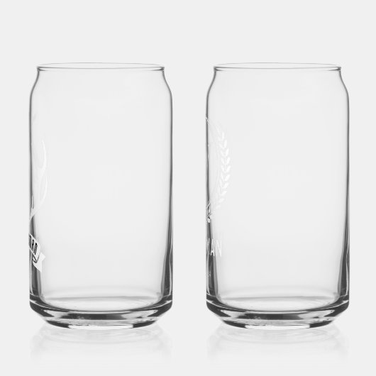 Custom Groomsman Bierglazen set van 2 Blikvorm Glas (Links)
