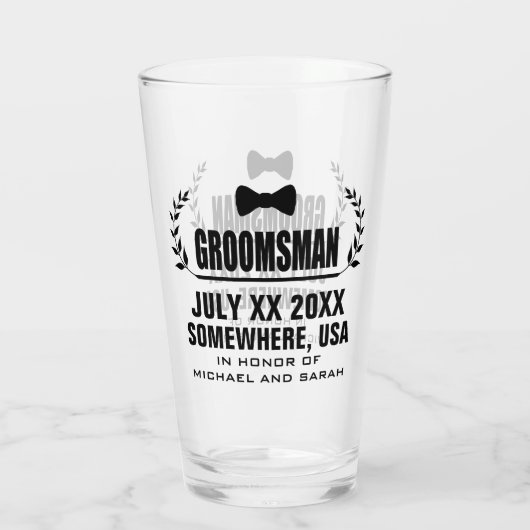 Custom Groomsman Glas (Achterkant)