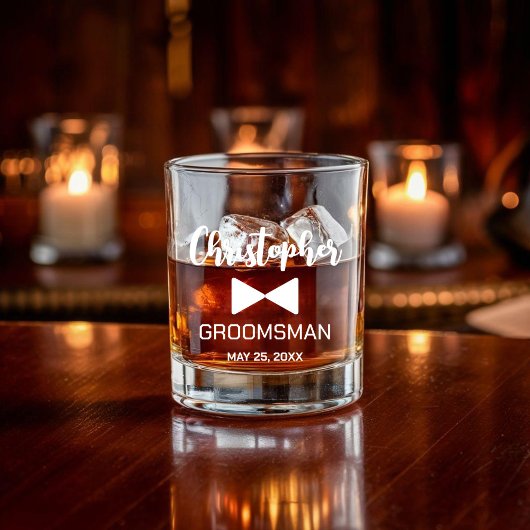 Custom Groomsman whisky glas set van 2