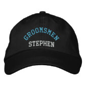Custom groomsmen bachelor blauw honkbal pet (Voorkant)